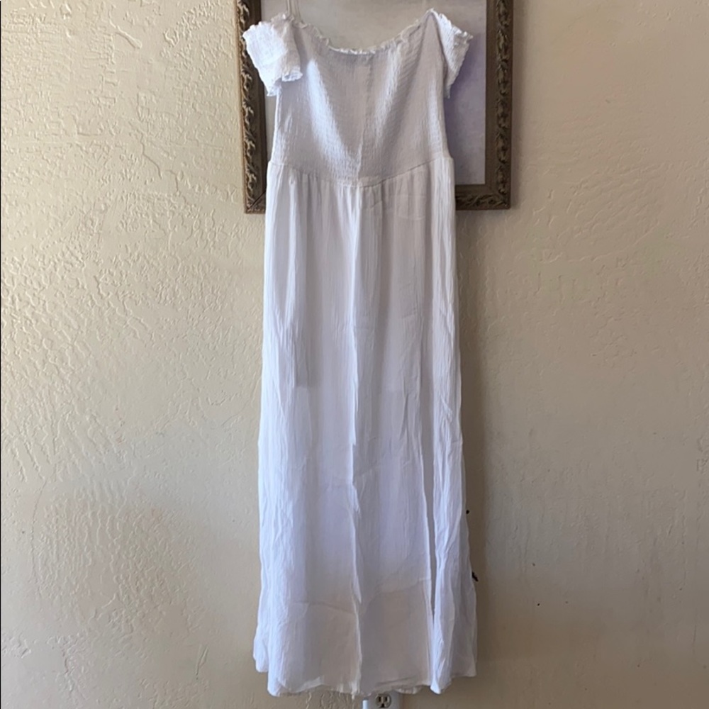 J is for Justify white off the shoulder dress